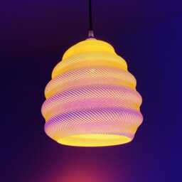 Toro Pendant Lamp, Modern Ripple Mesh Contemporary 3D Printed Lighting - thumbnail 4