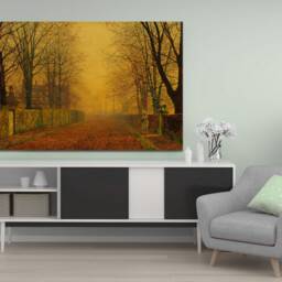 John Atkinson Grimshaw, Evening Glow , Wall Hangings, Wall Art, Mounted Canvas Print Ready To Hang - thumbnail 2