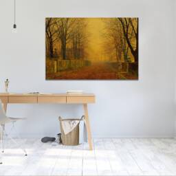 John Atkinson Grimshaw, Evening Glow , Wall Hangings, Wall Art, Mounted Canvas Print Ready To Hang - thumbnail 3