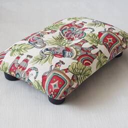 Elephant Design Footstool Handmade Upholstered Little Ottoman, Low Seat - thumbnail 3