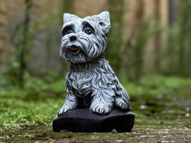 Stone Yorkie Dog Statue Concrete Garden Outdoor Yorkshire Terrier Ornament Cement Westie Animal Sculpture Pet Lover Gift - image 1