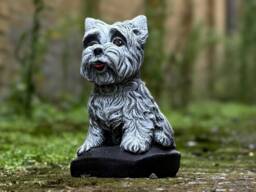 Stone Yorkie Dog Statue Concrete Garden Outdoor Yorkshire Terrier Ornament Cement Westie Animal Sculpture Pet Lover Gift - thumbnail 1