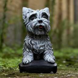 Stone Yorkie Dog Statue Concrete Garden Outdoor Yorkshire Terrier Ornament Cement Westie Animal Sculpture Pet Lover Gift - thumbnail 2