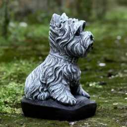 Stone Yorkie Dog Statue Concrete Garden Outdoor Yorkshire Terrier Ornament Cement Westie Animal Sculpture Pet Lover Gift - thumbnail 3