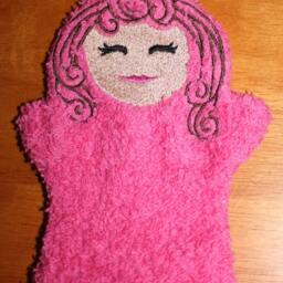 Child Size Princess-Theme Cotton Hooded Bath Towel For Kids & Babies Bright Pink With Matching Mitt - Personalization Available - thumbnail 2