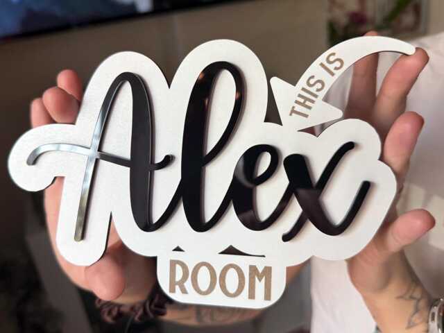 Personalised Kids Bedroom Door Sign, Custom Wooden Name Plaque, Boys & Girls Playroom Decor, Sibling Shared Room Wall Art - image 1