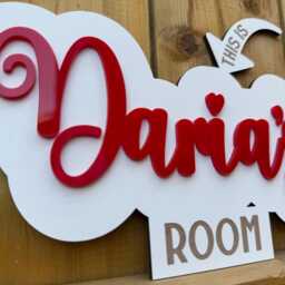Personalised Kids Bedroom Door Sign, Custom Wooden Name Plaque, Boys & Girls Playroom Decor, Sibling Shared Room Wall Art - thumbnail 2