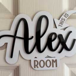 Personalised Kids Bedroom Door Sign, Custom Wooden Name Plaque, Boys & Girls Playroom Decor, Sibling Shared Room Wall Art - thumbnail 3