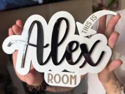 Personalised Kids Bedroom Door Sign, Custom Wooden Name Plaque, Boys & Girls Playroom Decor, Sibling Shared Room Wall Art - thumbnail 1
