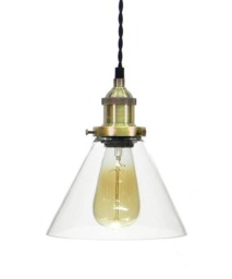 Plug in Glass Cone Shade Pendant Light - in Lamp Custom Design Your Own Any Cord Length Colors