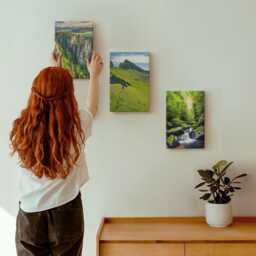 3 Piece Canvas Set - Green Mountain Landscapes With A Waterfall & Forest, Photo Print, Wall Decor - thumbnail 1