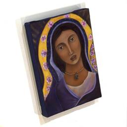 Mother Mary Painting Print- Virgin Art - Blessed Gifts Altar Catholic Sacred -Alter Decor - thumbnail 2