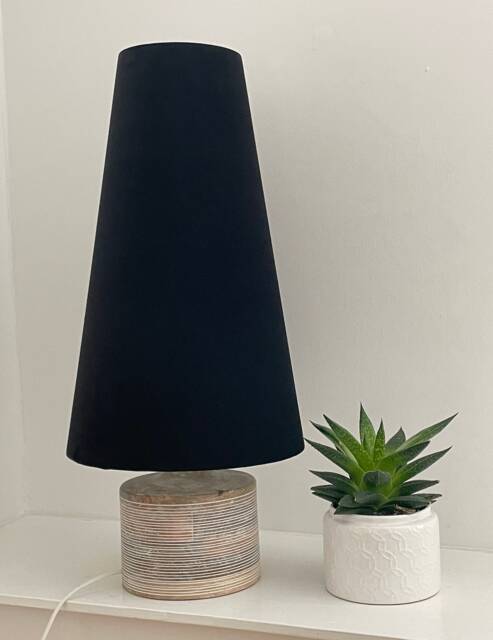 Black Velvet Extra Tall Tapered Cone Lampshade - image 1