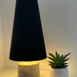 Black Velvet Extra Tall Tapered Cone Lampshade - thumbnail 3