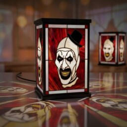Art The Clown Terrifier Lamp, Unique Horror Movie Fan Lantern, Stained Glass Style Resin Tabletop Decor, Scary Gift - thumbnail 3