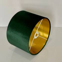 New Luxury Velvet Bottle Dark Green Lamp Shade & Pendant Light With Metallic Panels Lining Suitable For Tables Ceiling - thumbnail 3
