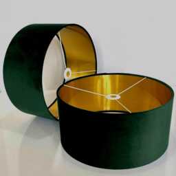 New Luxury Velvet Bottle Dark Green Lamp Shade & Pendant Light With Metallic Panels Lining Suitable For Tables Ceiling - thumbnail 2