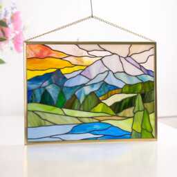 Glacier National Park Stained Glass Window Hangings Gifts For Husband Landscape Wall Art - thumbnail 4