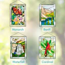 Glacier National Park Stained Glass Window Hangings Gifts For Husband Landscape Wall Art - thumbnail 3