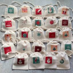 Advent Calendar And/Or Its Storage Pouch 24 Timeless, Traditional & Magical Countdown Pouches For Christmas, December - thumbnail 2