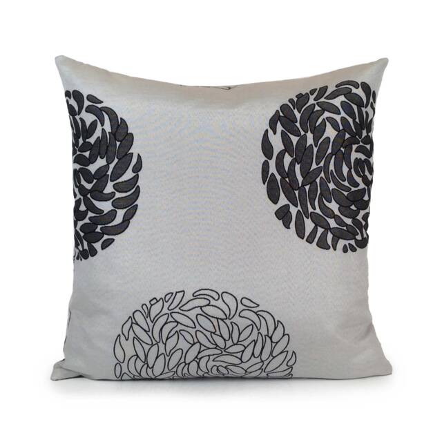 Greyish Off White & Black Pillow, Throw Pillow Cover, Decorative Cushion Pillowcase, Patterned Cotton Blend - image 1