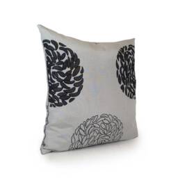 Greyish Off White & Black Pillow, Throw Pillow Cover, Decorative Cushion Pillowcase, Patterned Cotton Blend - thumbnail 2