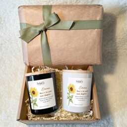 Sun Flower New Chapter Job Candle Gift Personalised Scented Soy Wax - thumbnail 3