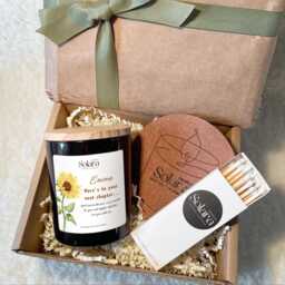 Sun Flower New Chapter Job Candle Gift Personalised Scented Soy Wax - thumbnail 1