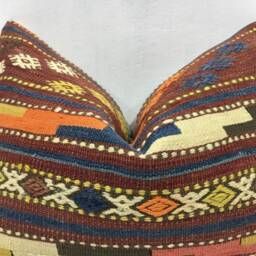 Vintage Kilim Pillow Cover, Turkish Home Decor - 16x24 - thumbnail 2
