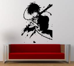 Anime Warrior Male Boy Guy Samurai Sword Wall Graphic Decal Sticker Vinyl Mural Leaving Bedroom Room Home Decor Free Shipping L251 - thumbnail 1