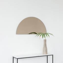 Luna??? Half-Moon Bronze Tinted Contemporary Frameless Mirror, Regular - thumbnail 2