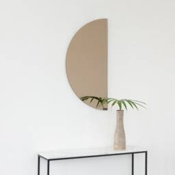 Luna??? Half-Moon Bronze Tinted Contemporary Frameless Mirror, Regular - thumbnail 3