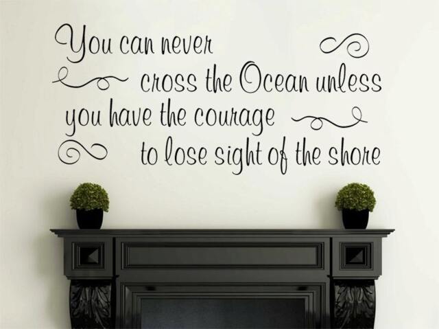 Inspirational Quote Wall Decal Ocean Courage Vinyl Art - image 1