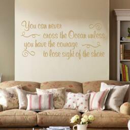 Inspirational Quote Wall Decal Ocean Courage Vinyl Art - thumbnail 2