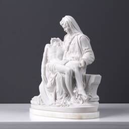 Pieta Statue By Michelangelo - Christian Gift Religious Statues in Bonded Marble Jesus Christ Art Decor Made Europe - 22.5cm/8.8 - thumbnail 2