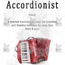 Accordionist Definition Art Print, Gift For Accordion Player, Decor, Music Room Accordionist, Teacher - thumbnail 2