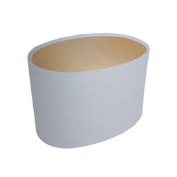 Grey Oval Drum Lampshade, Cotton With Champagne Lining - thumbnail 1