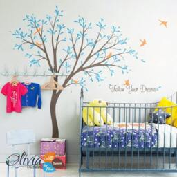 White Tree Decals For Nursery - Wall Sticker Home Decor Diy Project Wall Art Large Decal Kids Room Nt003 - thumbnail 2