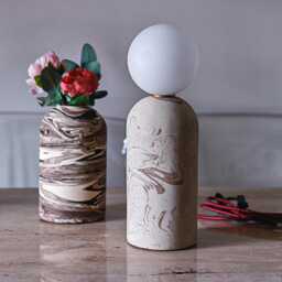 Ceramic Table Lamp - Unique Bedside Minimalistic Lamps Housewarming Gift Bedside - thumbnail 2