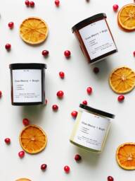 Cranberry + Mandarin Candle - Soy Wooden Wick Holiday