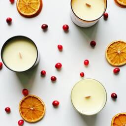 Cranberry + Mandarin Candle - Soy Wooden Wick Holiday - thumbnail 3