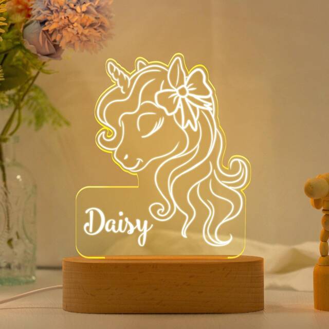 Unicorn Night Light, Kids Bedroom Decor, Children's Lights, Gifts For Girls, Bedroom Birthday Present Nursery Light, Night Light - image 1