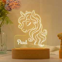 Unicorn Night Light, Kids Bedroom Decor, Children's Lights, Gifts For Girls, Bedroom Birthday Present Nursery Light, Night Light - thumbnail 2