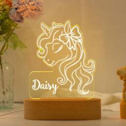 Unicorn Night Light, Kids Bedroom Decor, Children's Lights, Gifts For Girls, Bedroom Birthday Present Nursery Light, Night Light - thumbnail 1