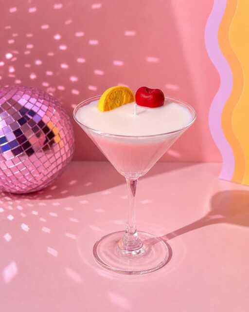 Pink Lady Martini Candle Citrus Scented Cocktail Candle - image 1