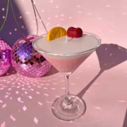 Pink Lady Martini Candle Citrus Scented Cocktail Candle - thumbnail 3