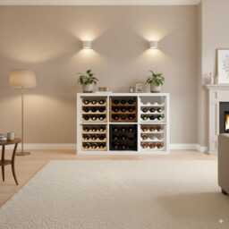 Angled Wave Wine Rack Insert For Ikea Kallax Modern Wooden Storage - thumbnail 2