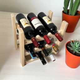 Angled Wave Wine Rack Insert For Ikea Kallax Modern Wooden Storage - thumbnail 4