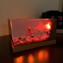 Anime Warrior Energy Resin Night Light Handcrafted Action Scene Led Lamp - thumbnail 4