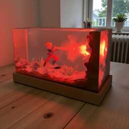 Anime Warrior Energy Resin Night Light Handcrafted Action Scene Led Lamp - thumbnail 3